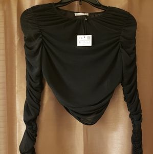 ZARA sheer crop top